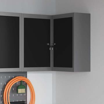 vidaXL Gereedschapskast met plank Zwart en Grijs 55 x 55 x, Doe-het-zelf en Verbouw, Verzenden, Nieuw