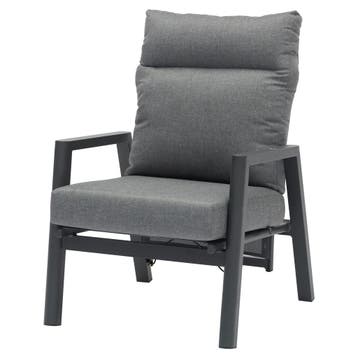 Caribbean verstelbare lounge tuinstoel aluminium dark grey, Tuin en Terras, Tuinstoelen, Ophalen of Verzenden, Nieuw, Aluminium