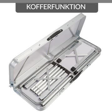 Campingtafel 3-delig Wit Aluminium Inklapbaar (Voor in Huis), Verzenden, Nieuw