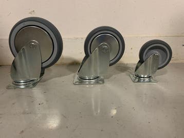 Zwenkwiel 125mm - tente 2470 pjh 125 p50 grijs, Ophalen of Verzenden, Nieuw