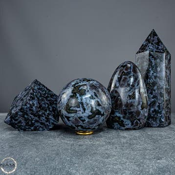 Bijzonder Merlinit-set – Mystieke elegantie in vier unieke