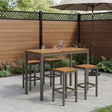 vidaXL Tuinbar Tafel Natuurlijk en Koffie 108,5 x 55 x 105, Verzenden, Nieuw