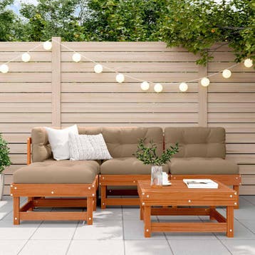 vidaXL Tuin loungeset 13 st Wasbruin Massief grenenhout, Tuin en Terras, Tuinsets en Loungesets, Verzenden, Nieuw, 3 zitplaatsen