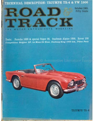 1961 ROAD AND TRACK MAGAZINE OKTOBER ENGELS, Nieuw, Author