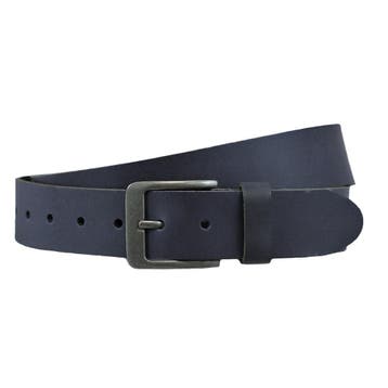 Houtkamp Unisex Leren Riem Blauw – 4 cm - 95, Kleding | Dames, Verzenden, Nieuw, 100 cm of meer, 3 tot 5 cm