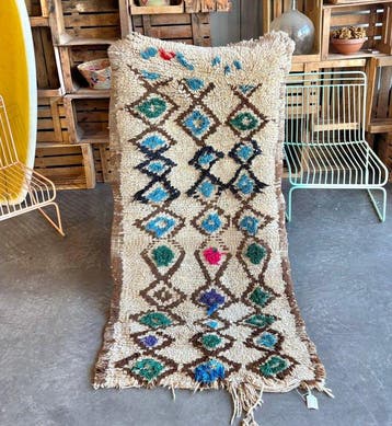 Vintage Moroccan Berber Rug – Handmade Wool Tribal Carpet –, Nieuw