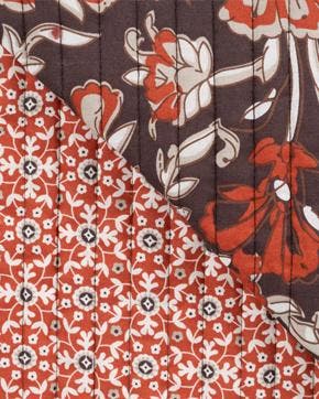 Gewatteerde Quilt Bloemenprint Oranje/Bruin, Nieuw, Oranje