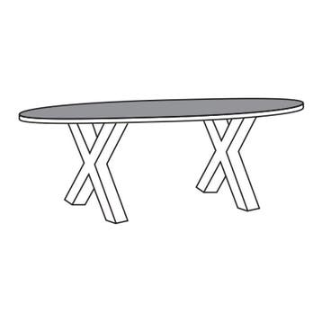 Eettafel TOV-XM Maurik - eettafel, Nieuw, Overige vormen, Overige materialen