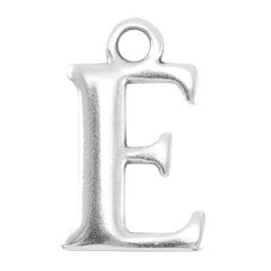 DQ bedel Letter E - Antiek Zilver 15,5 x 9,5 mm oogje: va..., Ophalen of Verzenden, Nieuw, Bedel