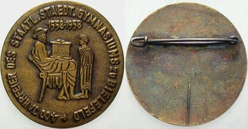Einseitige brons medaille als Anstecker 1958 Bielefelder..., Verzenden
