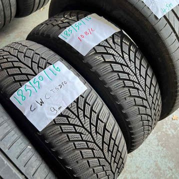 2 x Continental Winter TS870 185-50-16 Winterbanden 9mm, Gebruikt, 16 inch, Band(en), Personenwagen