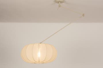 Rietveld Hanglampen - Beige, Zand - Stof, Metaal, Verzenden, Nieuw