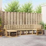 vidaXL Buiten bankenset met kussen 7 pcs Wit en Beige, Verzenden, Nieuw