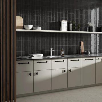 Wandtegel Equipe Ceramica Coco Black Hat Zwart Glans 5x15, Doe-het-zelf en Verbouw, Tegels, Nieuw, Minder dan 20 cm, 10 m² of meer