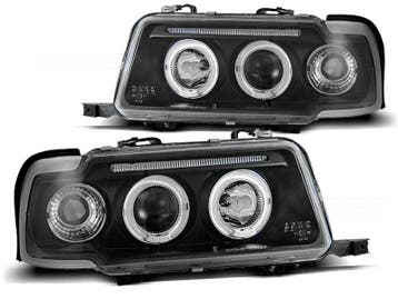 Koplampen Audi 80 Angel Eyes Zwart, Auto-onderdelen, Ophalen of Verzenden, Nieuw