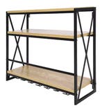 Wijnrek Wandmodel 3-Lagen – Industrieel Metaal en MDF, Verzenden, Nieuw
