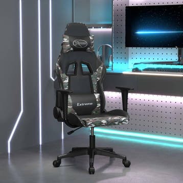 vidaXL Gamestoel kunstleer zwart en camouflage, Verzenden, Nieuw, Groen