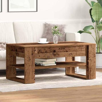 vidaXL Salontafel Oud Hout 102 x 55 x 45 cm Bewerkt hout, Huis en Inrichting, Tafels | Salontafels, Verzenden, Nieuw, 50 tot 100 cm