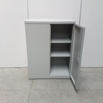 Stalen 2-deurs kast grijs - 120x90x44 cm, Ophalen of Verzenden, Nieuw