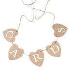 Jute vlaggenlijn Cards met witte letters, Hobby en Vrije tijd, Verzenden, Nieuw, Versiering, Geboorte of Huwelijk