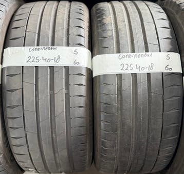2x 225-40-18 Continental Zomer 2x 5mm €60 Per Band 225 40 18, Ophalen, 18 inch, Gebruikt, Band(en)
