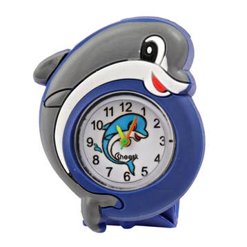 Fako - Kinderhorloge - Slap On Mini - Dolfijn - Donkerblauw, Verzenden, Nieuw