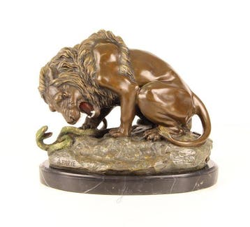 sculptuur, Beautiful Premium Bronze Sculpture of a Lion and