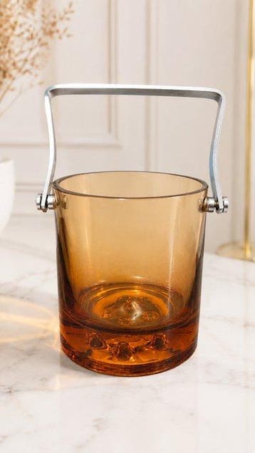 Design Mid-Century Modern - Seau à glace vintage en verre