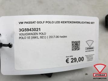VW Passat UP Golf Polo LED Kentekenverlichting Set 3G5943021, Ophalen, Gebruikt, Volkswagen