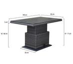 Miami lounge-diningtafel 140x85xH47-71 cm in hoogte, Tuin en Terras, Tuintafels, Ophalen of Verzenden, Nieuw, Wicker