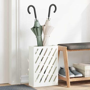 vidaXL Regen paraplu standaard Wit 28 x 12 x 41 cm Staal, Verzenden, Nieuw