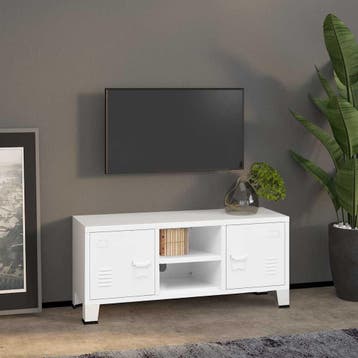 vidaXL Tv-meubel industrieel 105x35x42 cm metaal wit, Huis en Inrichting, 100 tot 150 cm, Verzenden, Nieuw, Minder dan 100 cm