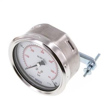 0...40 Bar (0..580 psi) Paneelmontage Manometer Staal/Brons, Verzenden, Nieuw