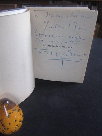 Signé ; MARINETTI Filippo Tommaso - Le monoplan du pape
