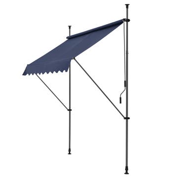 Klem zonwering luifel uitschuifbaar donkerblauw 200x120 cm, Tuin en Terras, Verzenden, Nieuw