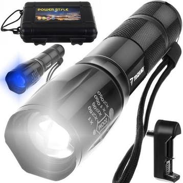 Oplaadbare zaklamp - Wit + UV LED met opbergbox, Ophalen of Verzenden, Nieuw