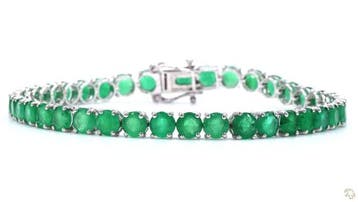 Armband - 14 karaat Witgoud - 17.19ct. tw. Smaragd, Nieuw