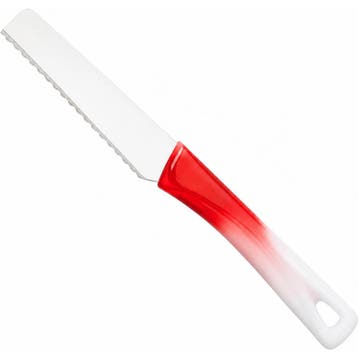 RÖR Solingen Broodmes 10 cm met Bi-Color wit/rode handgreep, Ophalen of Verzenden, Nieuw, Kunststof