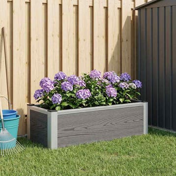 vidaXL Verhoogde plantenbak Grijs 75 x 30 x 22 cm WPC en, Tuin en Terras, Verzenden, Nieuw, Minder dan 60 cm, Minder dan 30 cm