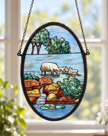 Antiek Glas-in-loodraam - 1950-1960 - De jager