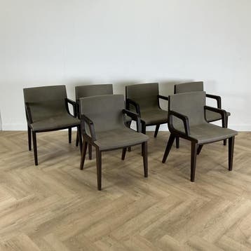 Maxalto Acanto eetkamerstoel / vergaderstoel (set van 6), Huis en Inrichting, Ophalen of Verzenden, Gebruikt, Stof, Eén