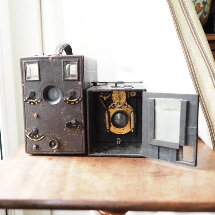 Antique Platinotype Key Camera (Bausch &amp; Lomb Shutter) &amp;, Audio, Tv en Foto, Fotocamera's Analoog