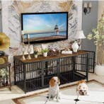 Houten Hondenkrat –Binnenkennel met 3 Deuren en Lade, Stijlv, Dieren en Toebehoren, Hondenhokken, Verzenden, Nieuw