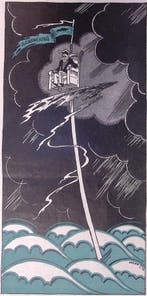De basis van de Nederlandse Regering op spotprent (Lithos), Verzenden