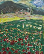 École française (XX) - Champ en fleurs