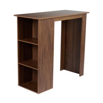 Bartafel met opbergvakken - walnootlook - 115 x 50 x 105 cm, Verzenden, Nieuw, 200 cm of meer, 150 tot 200 cm