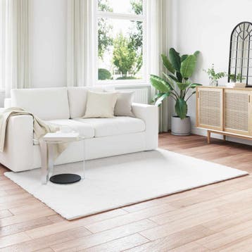 vidaXL Antislip vloerkleed van imitatie konijnenbont OLITE, Verzenden, Nieuw, Wit
