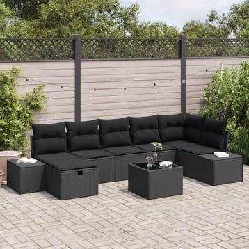 vidaXL Bankstel 8 st poly rattan, Verzenden, Nieuw, Rotan, 8 zitplaatsen