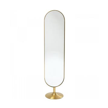 *WOONWINKEL* Kare Design Curve Staande Spiegel Messing, Huis en Inrichting, Woonaccessoires | Spiegels, Verzenden, Nieuw
