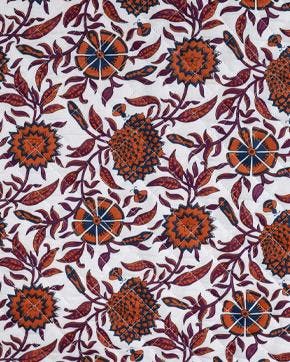 Gewatteerde Quilt Bloemen Cognac, Hobby en Vrije tijd, Stoffen en Lappen, Bruin, Nieuw